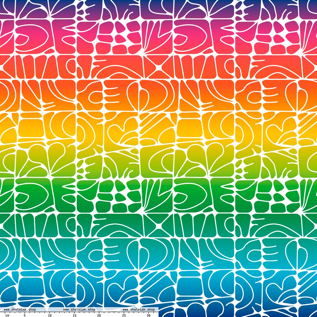 Fabric - STONE SPIRIT rainbow white