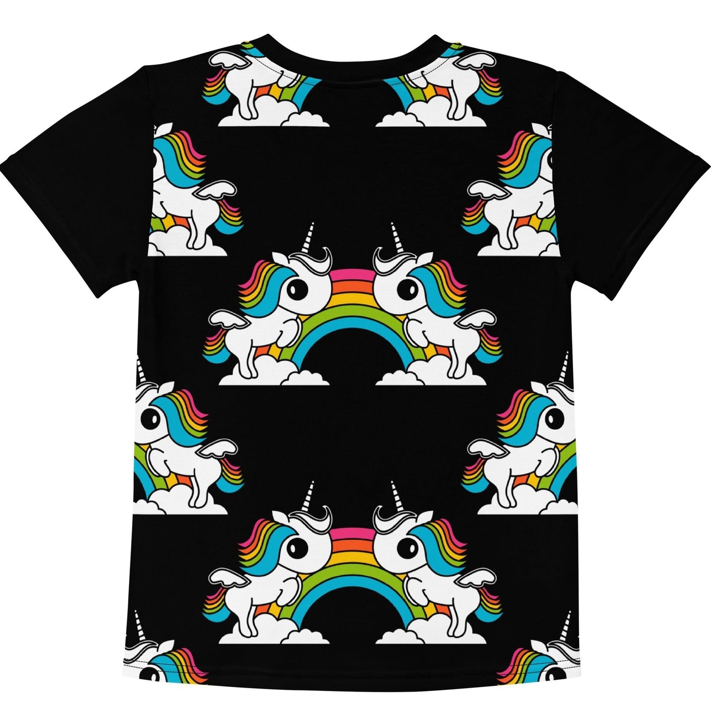 Kids' T-Shirt - UNIQUE black - Unicorns and rainbows