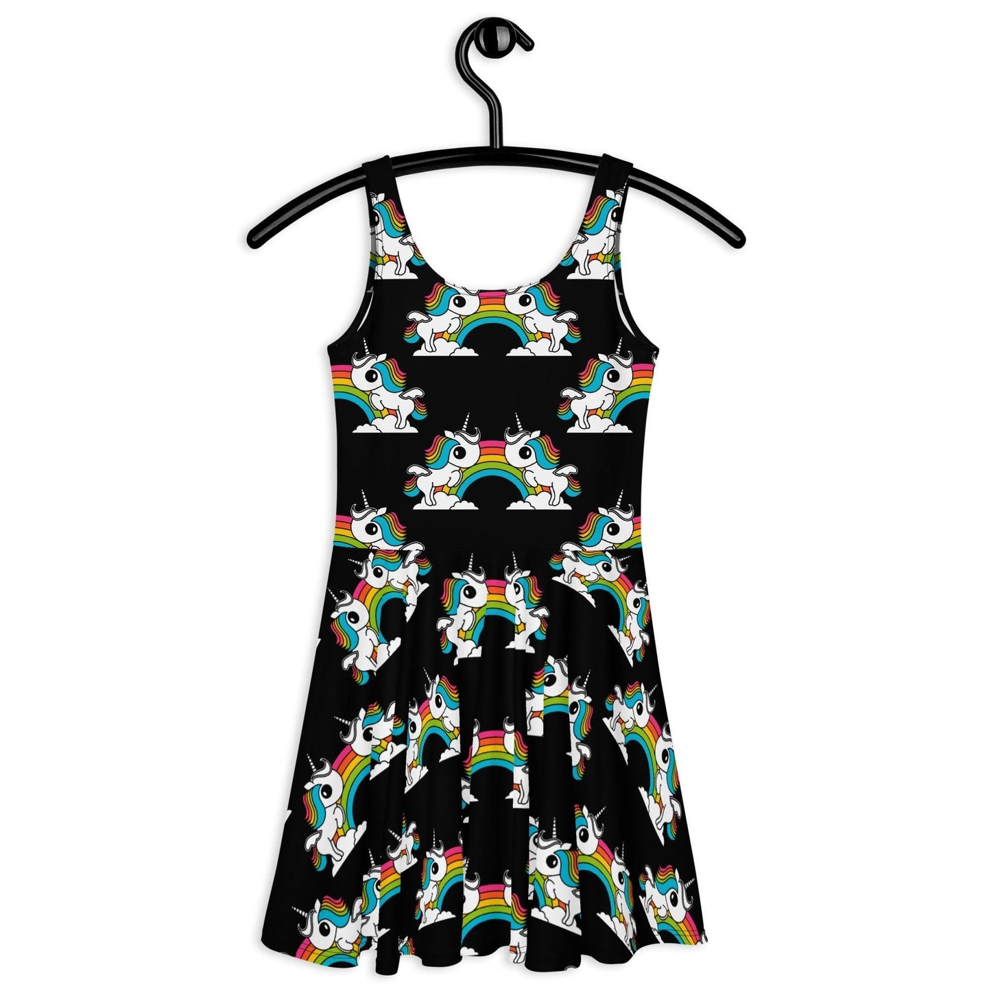 Skater Dress - UNIQUE black - Unicorns and rainbows