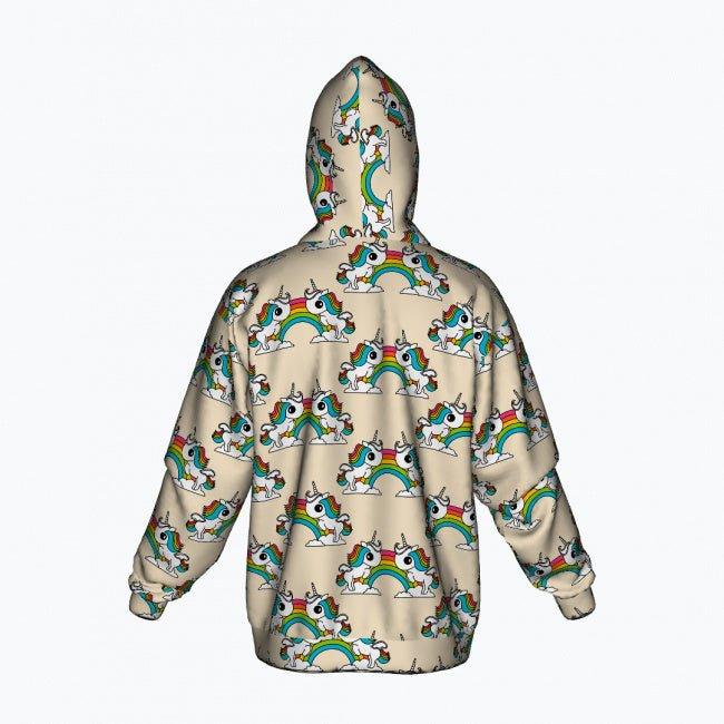 Cotton Zipper Hoodie - UNIQUE light - Unicorns and rainbows