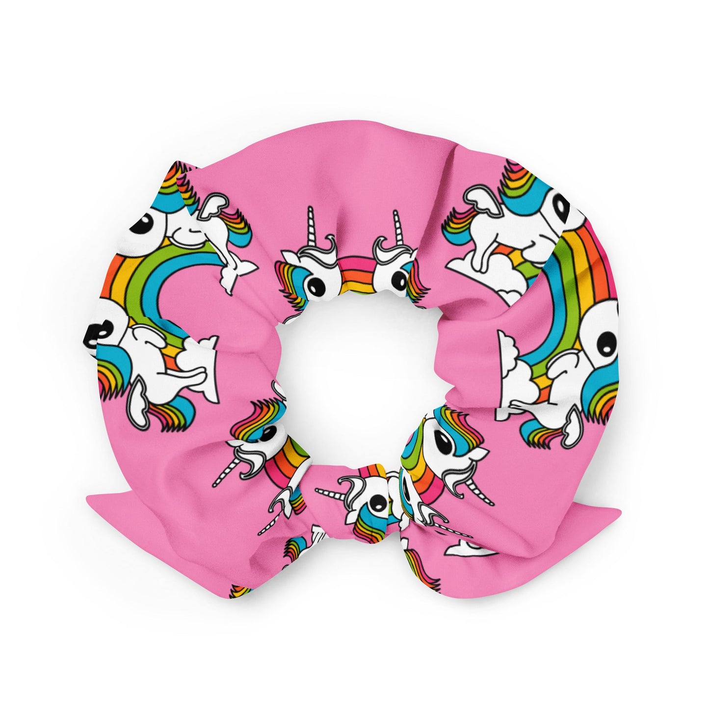 Scrunchie - UNIQUE pink - Unicorns and rainbows