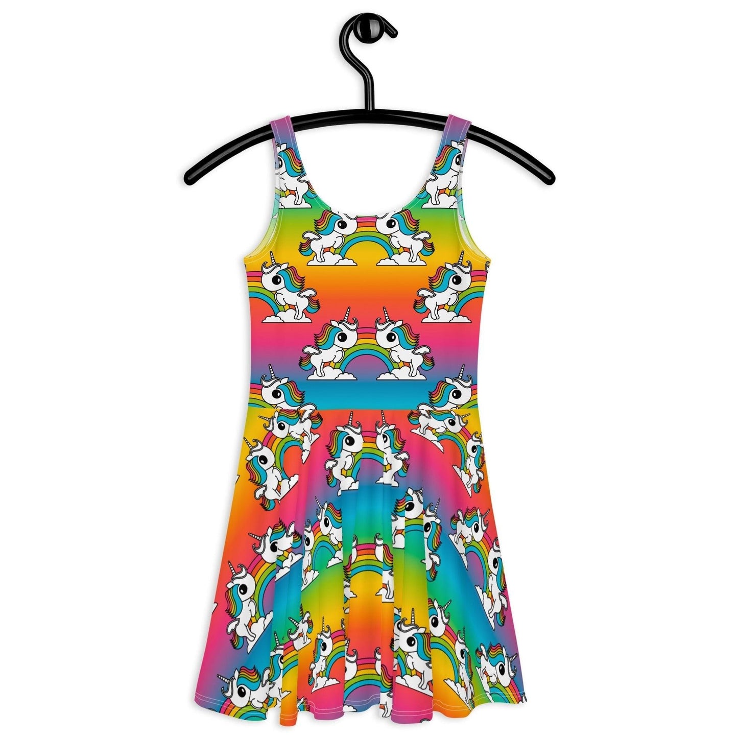 Skater Dress - UNIQUE rainbow - Unicorns and rainbows