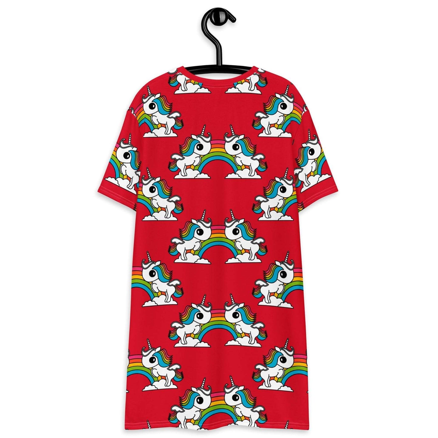 T-Shirt Dress - UNIQUE red - Unicorns and rainbows