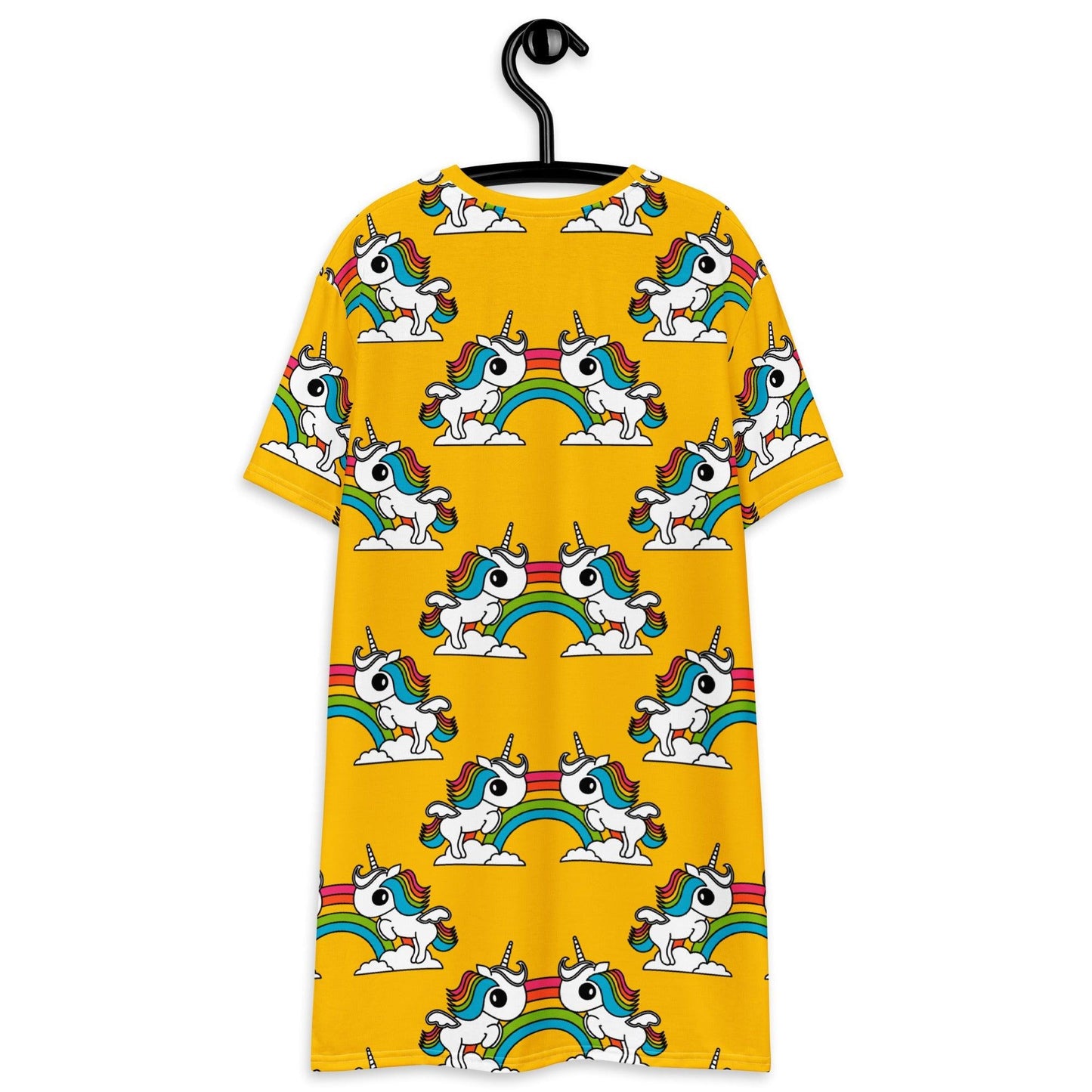 T-Shirt Dress - UNIQUE yellow - Unicorns and rainbows