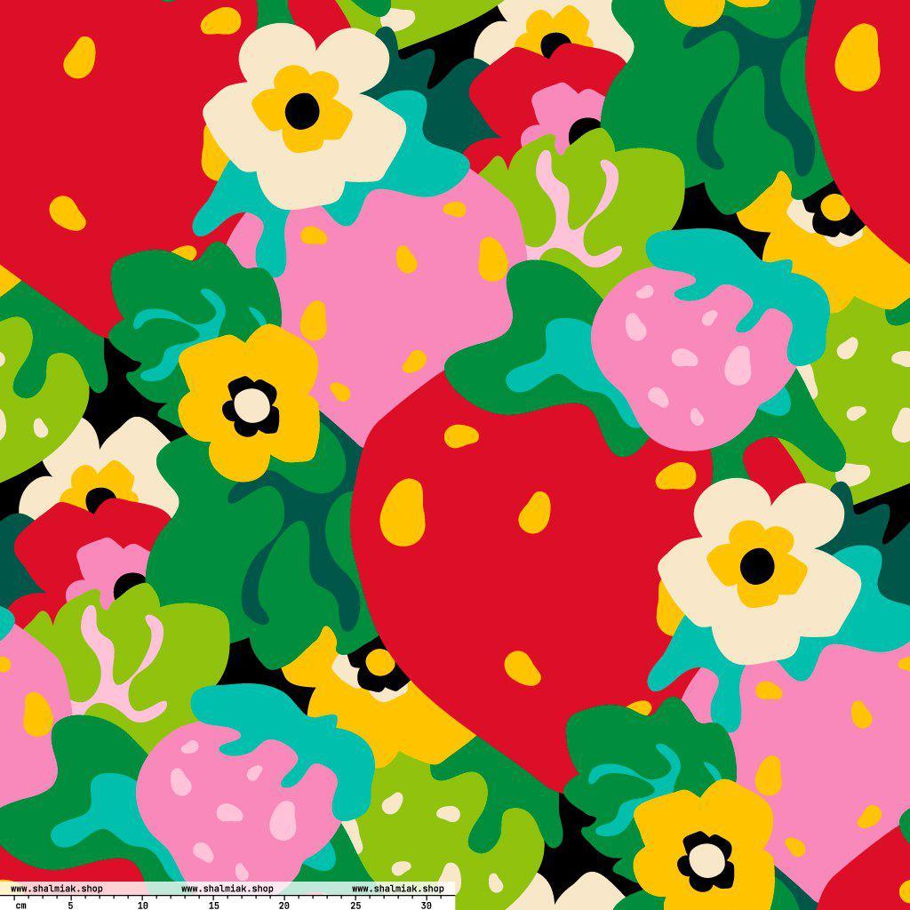 Fabric - BERRYLEI - Colorful Strawberry Print