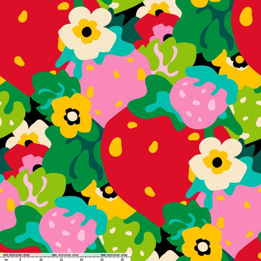 Fabric - BERRYLEI - Colorful Strawberry Print
