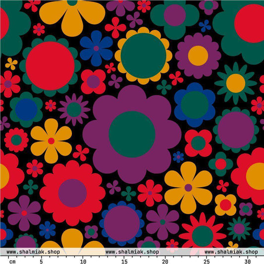 Fabric - BLOOMPOP misty - Popping Bloom Print