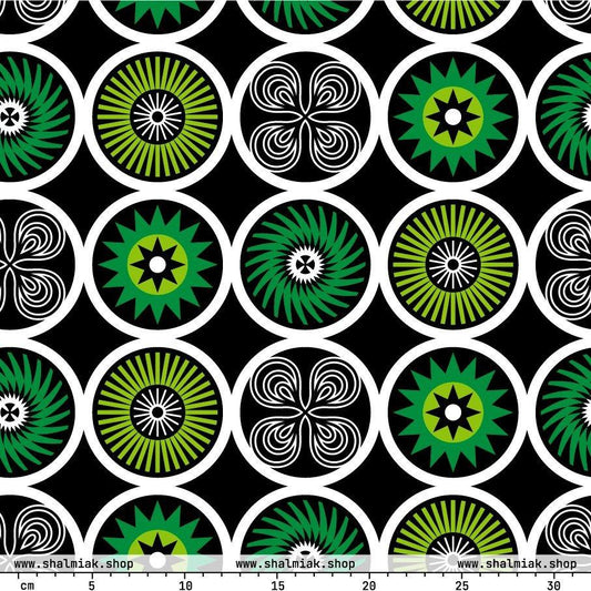 Fabric - COOL MIX green - Bold Graphic Shapes