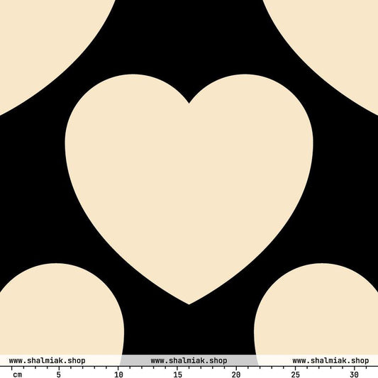 Fabric - ELLIE LOVE black XL - Bold Heart Print