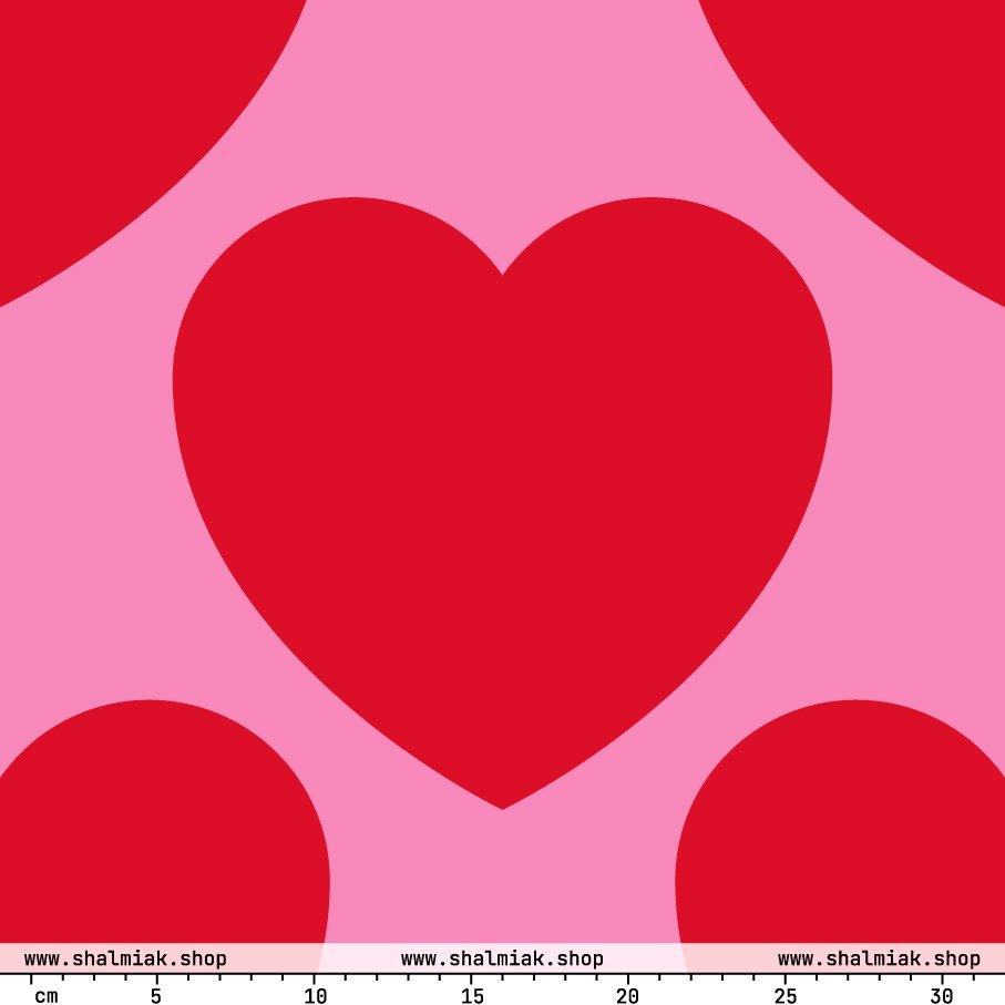 Fabric - ELLIE LOVE red XL - Bold Heart Print
