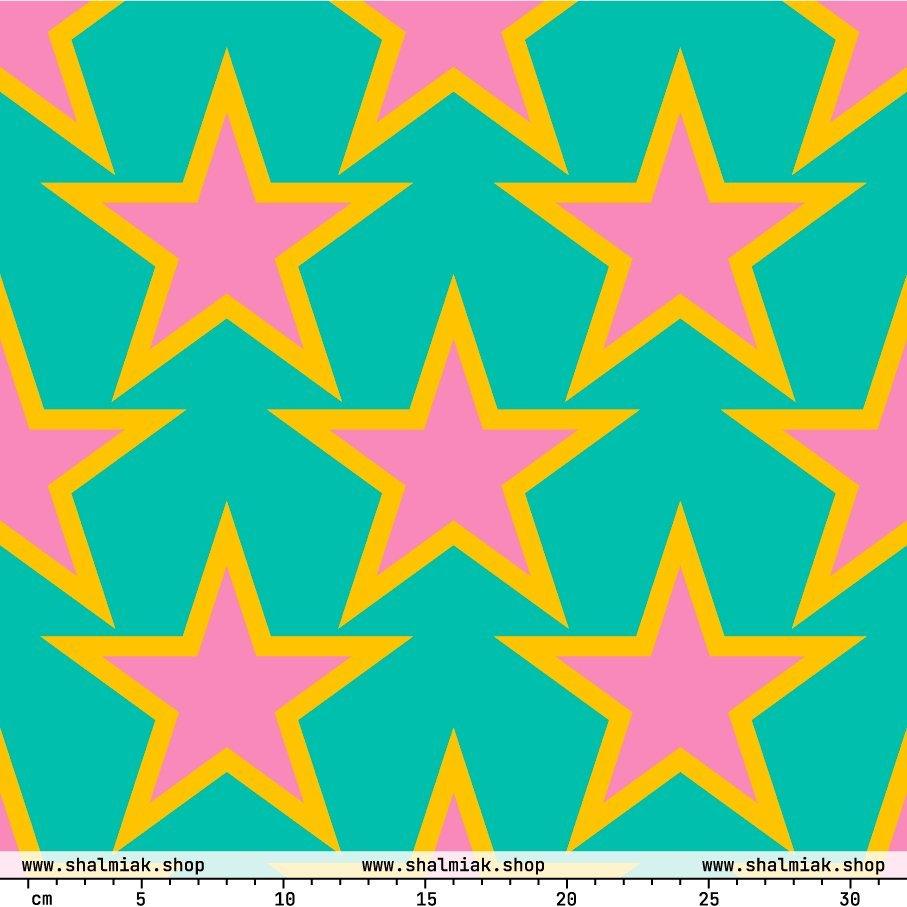 Fabric - ELLIE STAR mint - Classic Flower Print