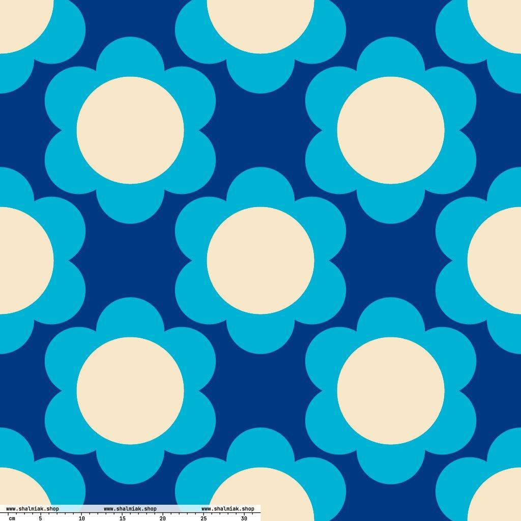 Fabric - ELLIE blue XL - Classic Flower Print