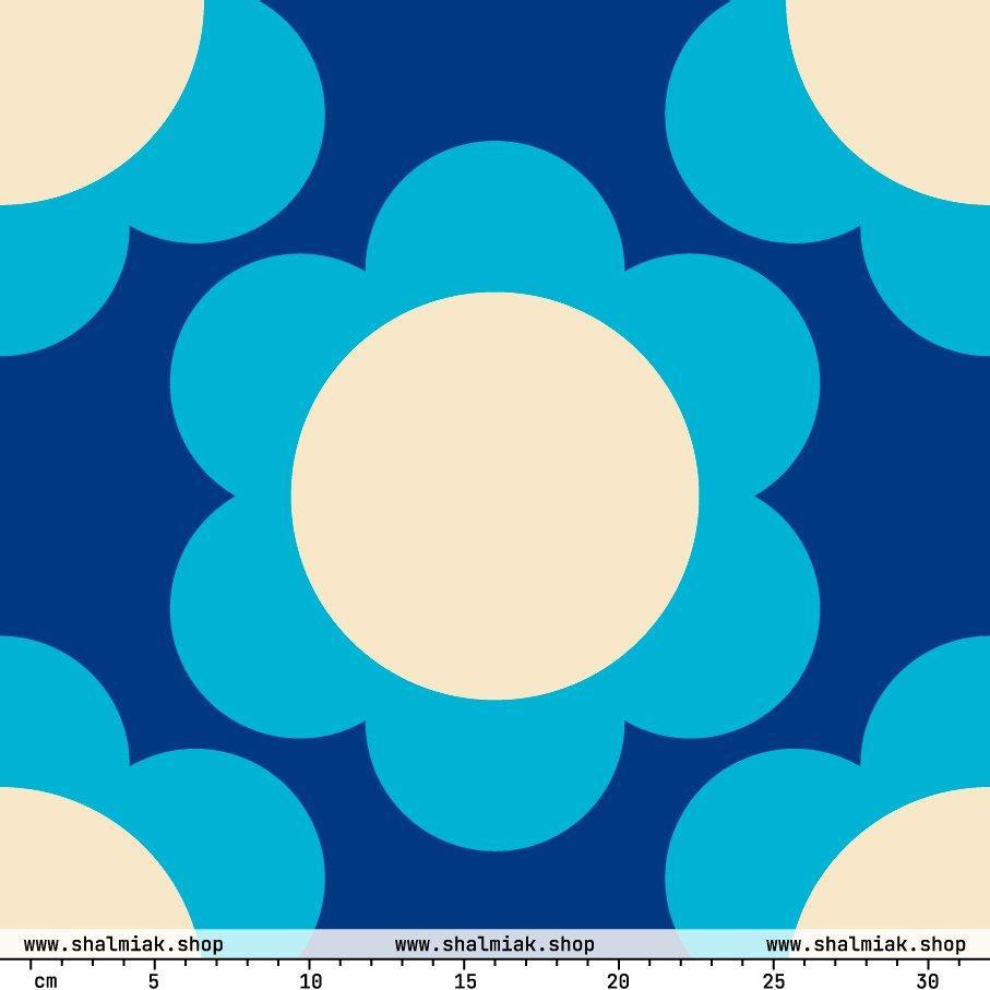 Fabric - ELLIE blue XL - Classic Flower Print