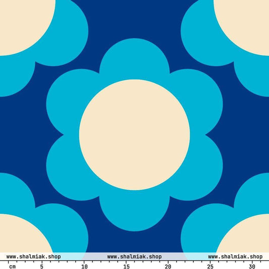 Fabric - ELLIE blue XL - Classic Flower Print