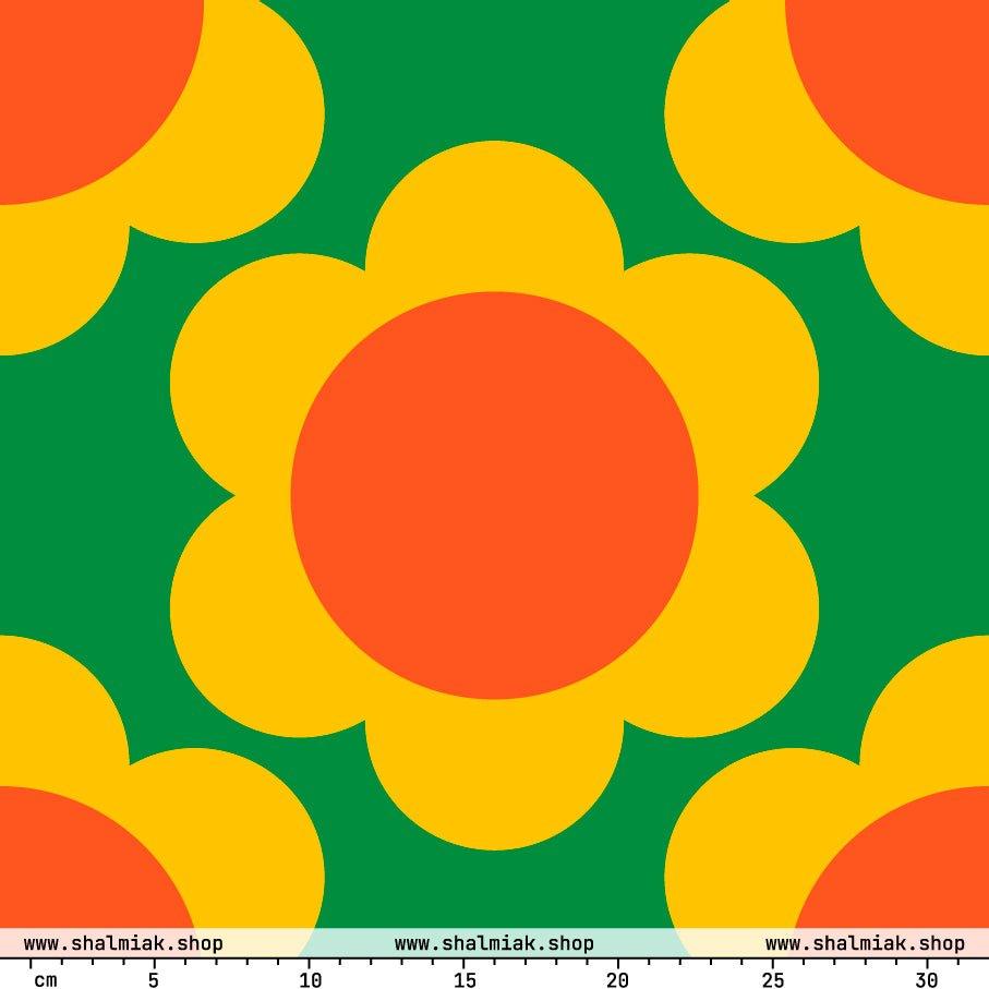 Fabric - ELLIE green XL - Classic Flower Print