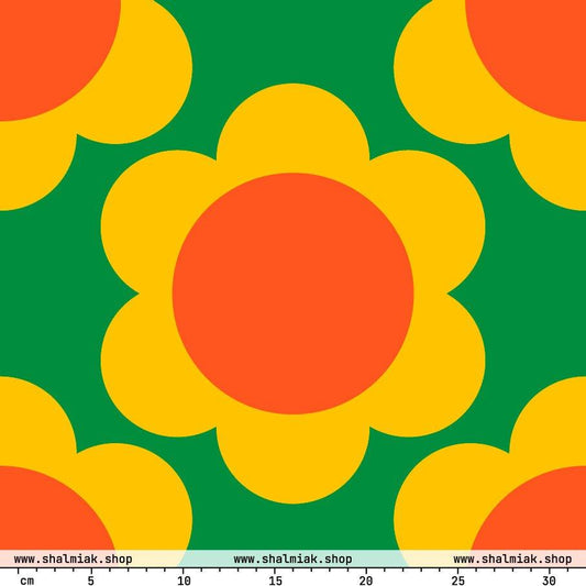 Fabric - ELLIE green XL - Classic Flower Print