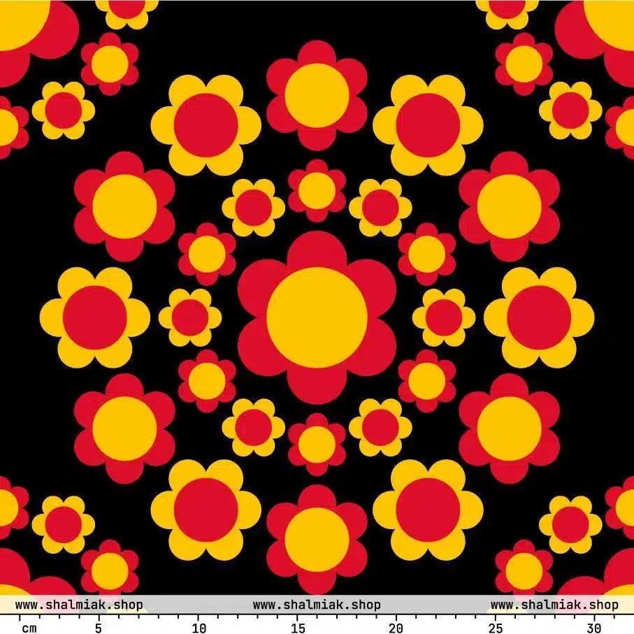 Fabric - FLOWERSHOP red yellow
