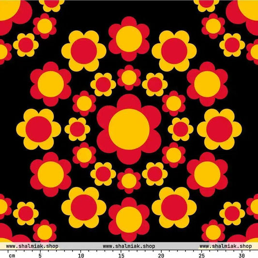 Fabric - FLOWERSHOP red yellow