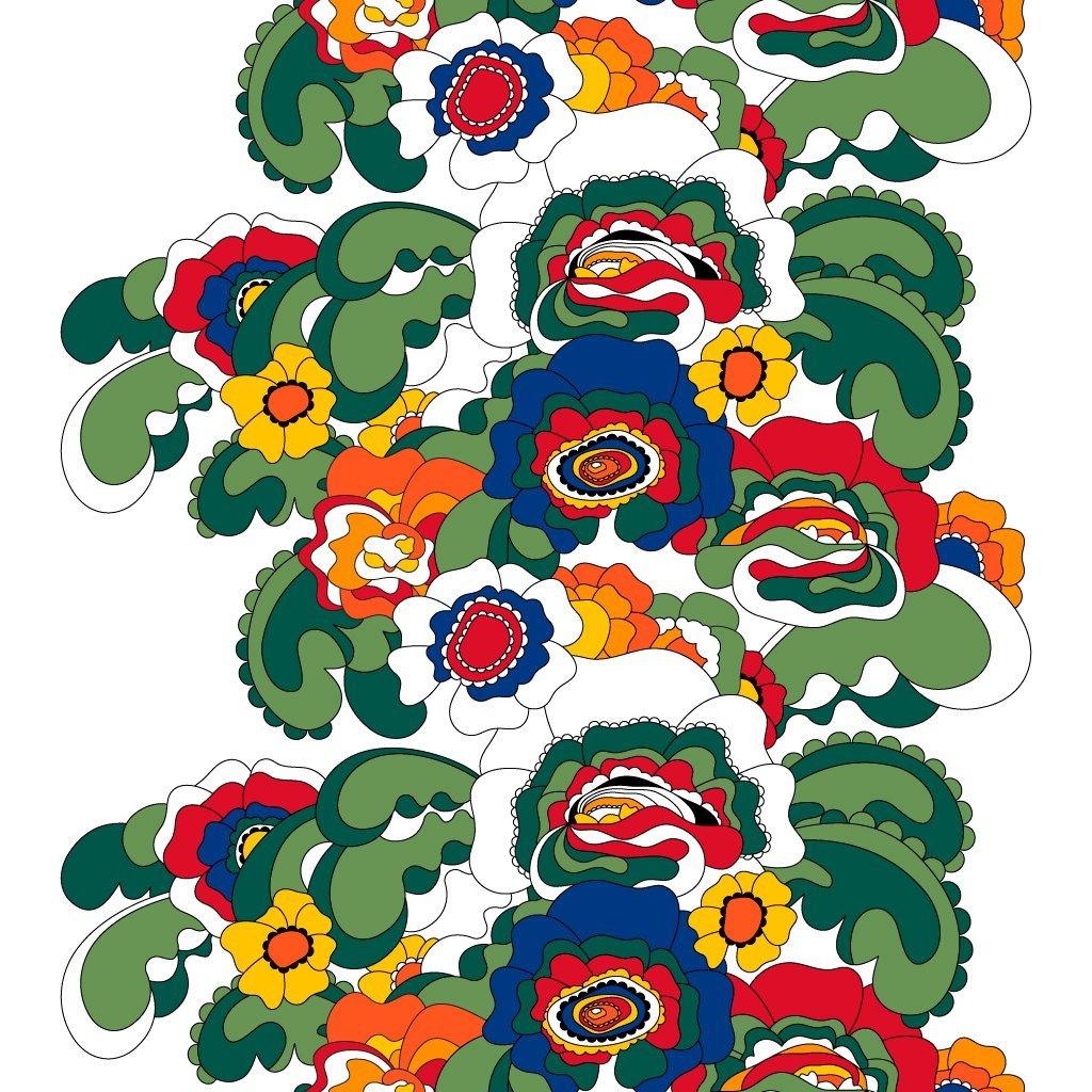 Fabric - GROOVY KURBITS white