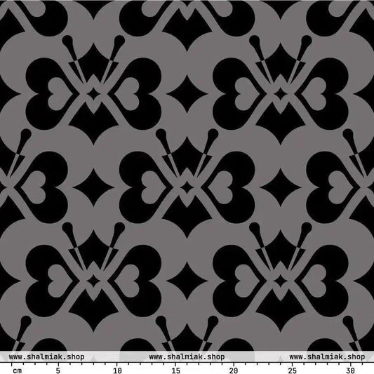 Fabric - LOVE BUTTERFLY black