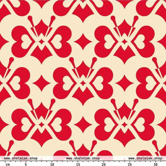 Fabric - LOVE BUTTERFLY red light