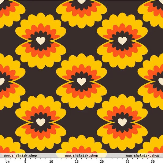 Fabric - LOVE PEARL orange brown