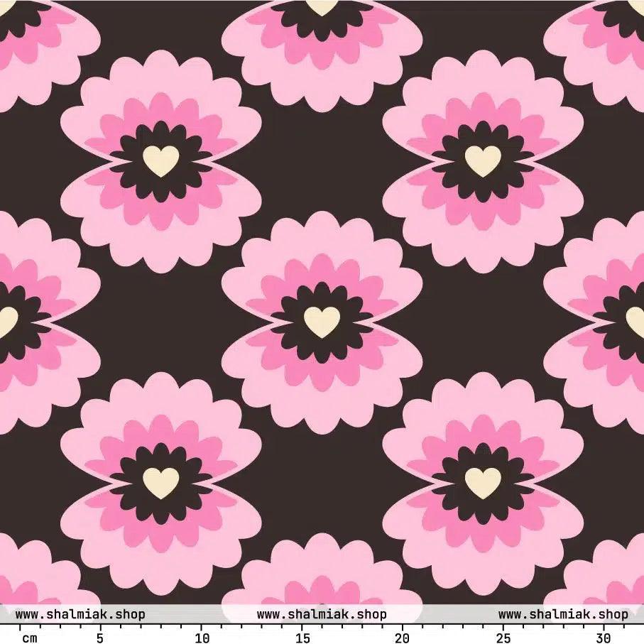Fabric - LOVE PEARL pink brown