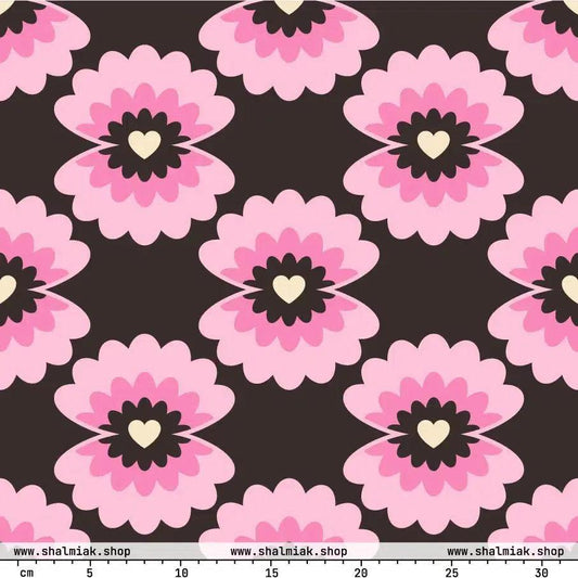 Fabric - LOVE PEARL pink brown