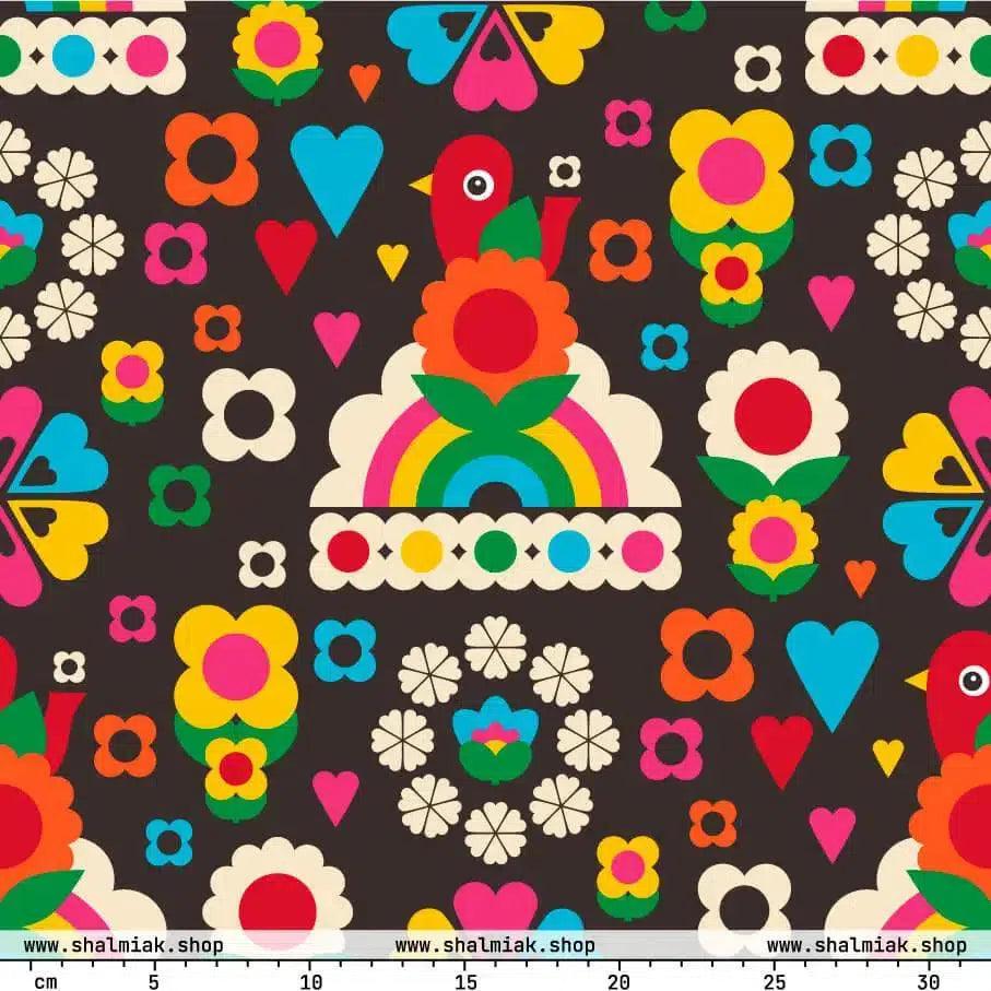 Fabric - OLD BIRDIE brown