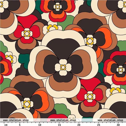Fabric - PANSY FANTASY retro