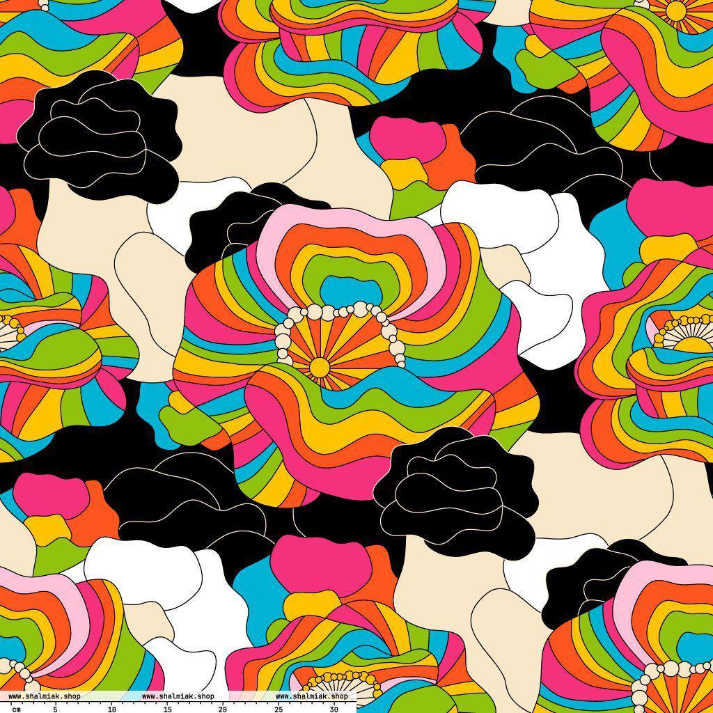 Fabric - RAINBOW POPPY XL