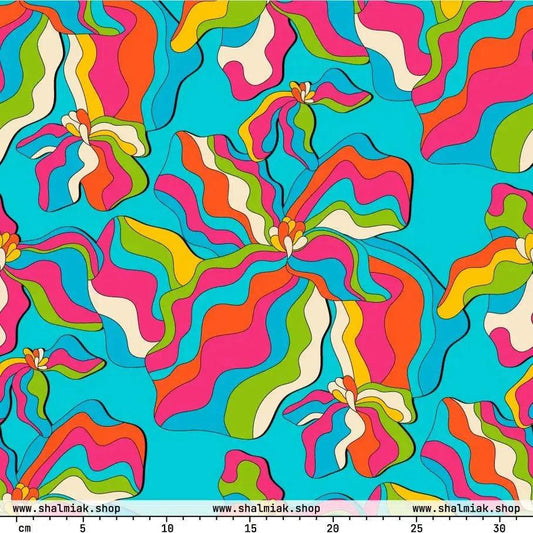 Fabric - SASSY IRIS turquoise