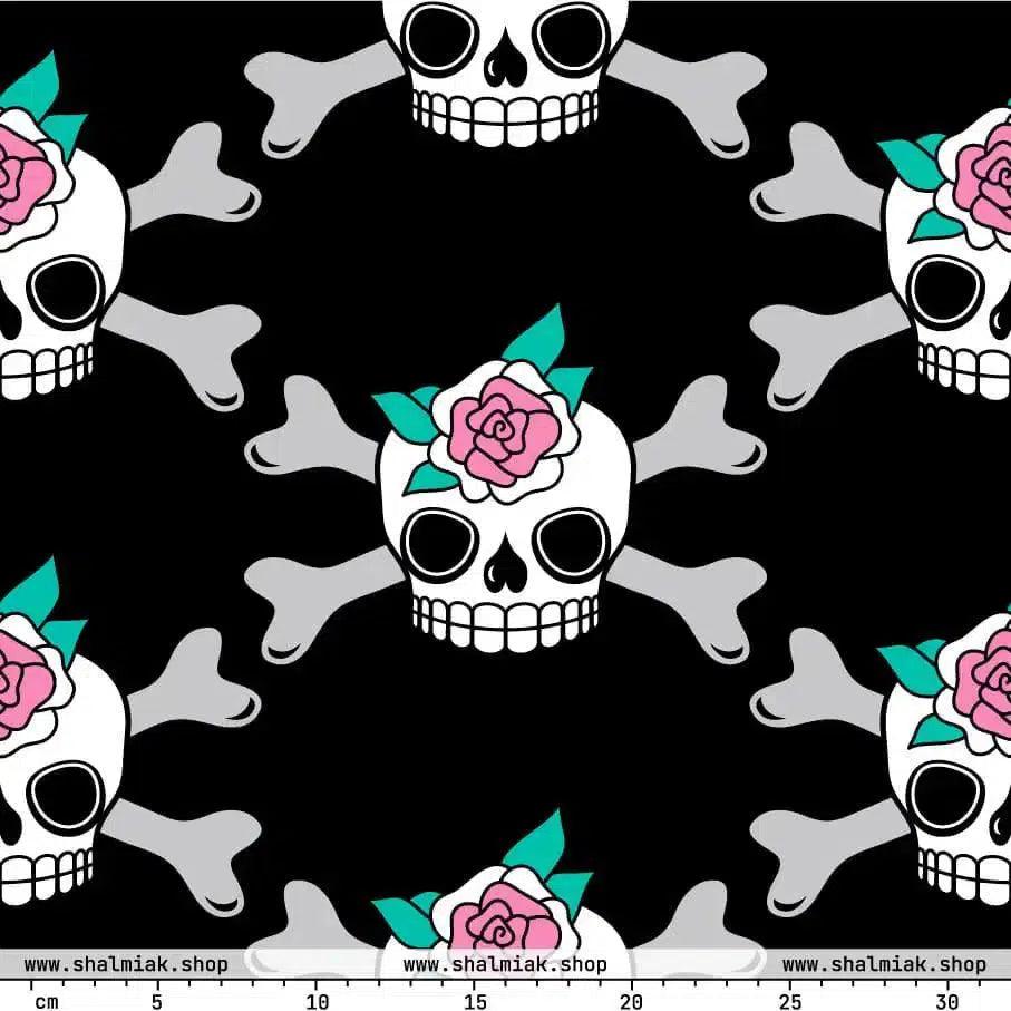 Fabric - SKULLROSE black