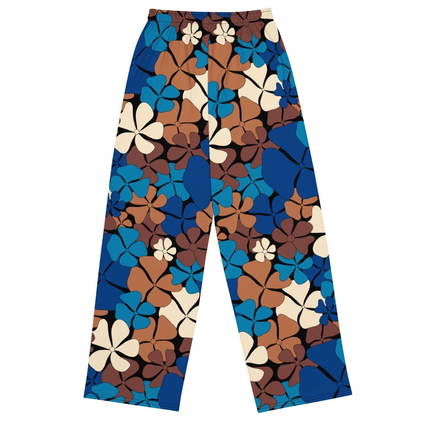 Pants - ADELIE blue brown - Wild Floral Print