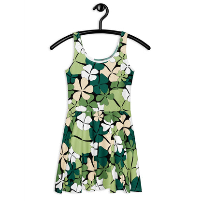 Skater Dress - ADELIE green - Wild Floral Print