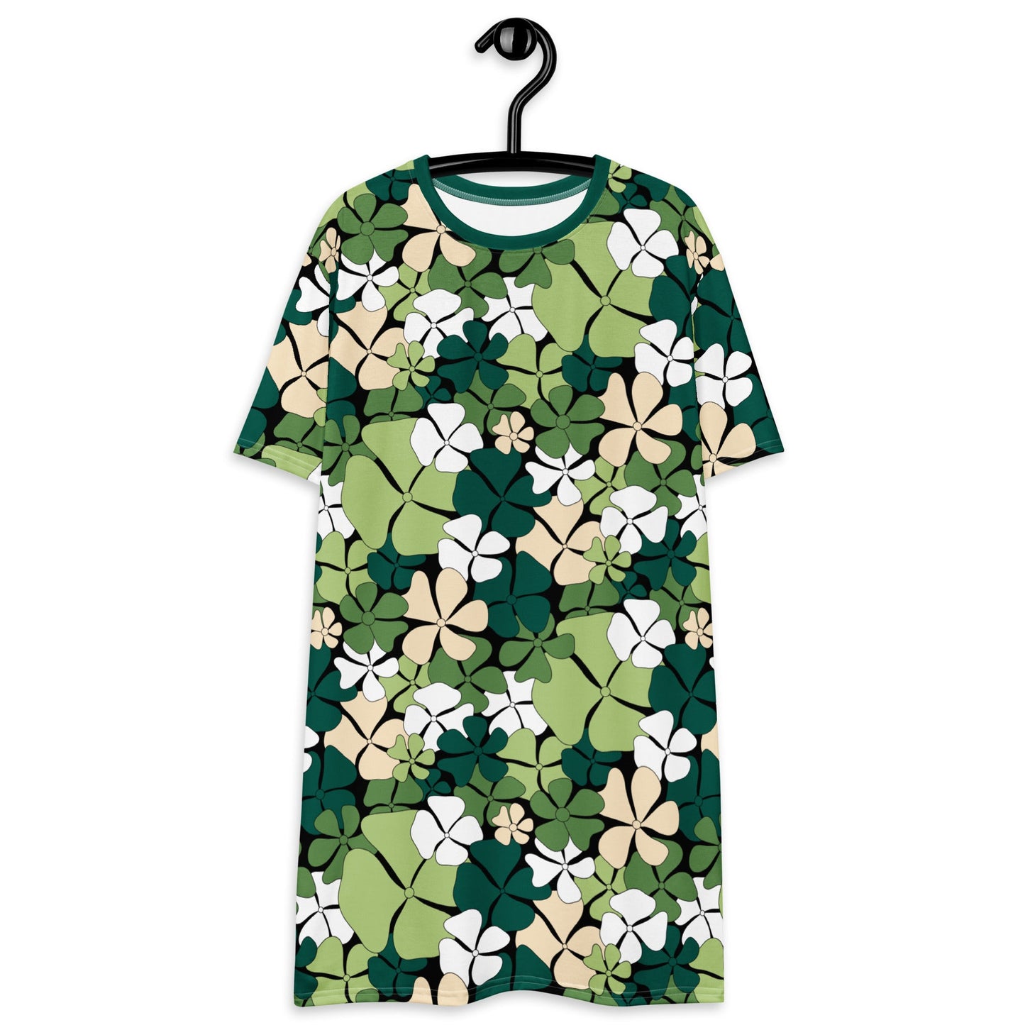 T-Shirt Dress - ADELIE green - Wild Floral Print