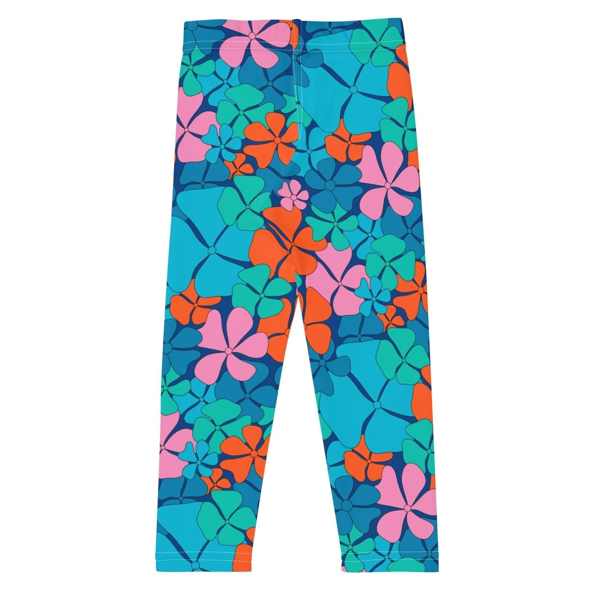 Kids' Leggings -2- ADELIE orange blue - Wild Floral Print