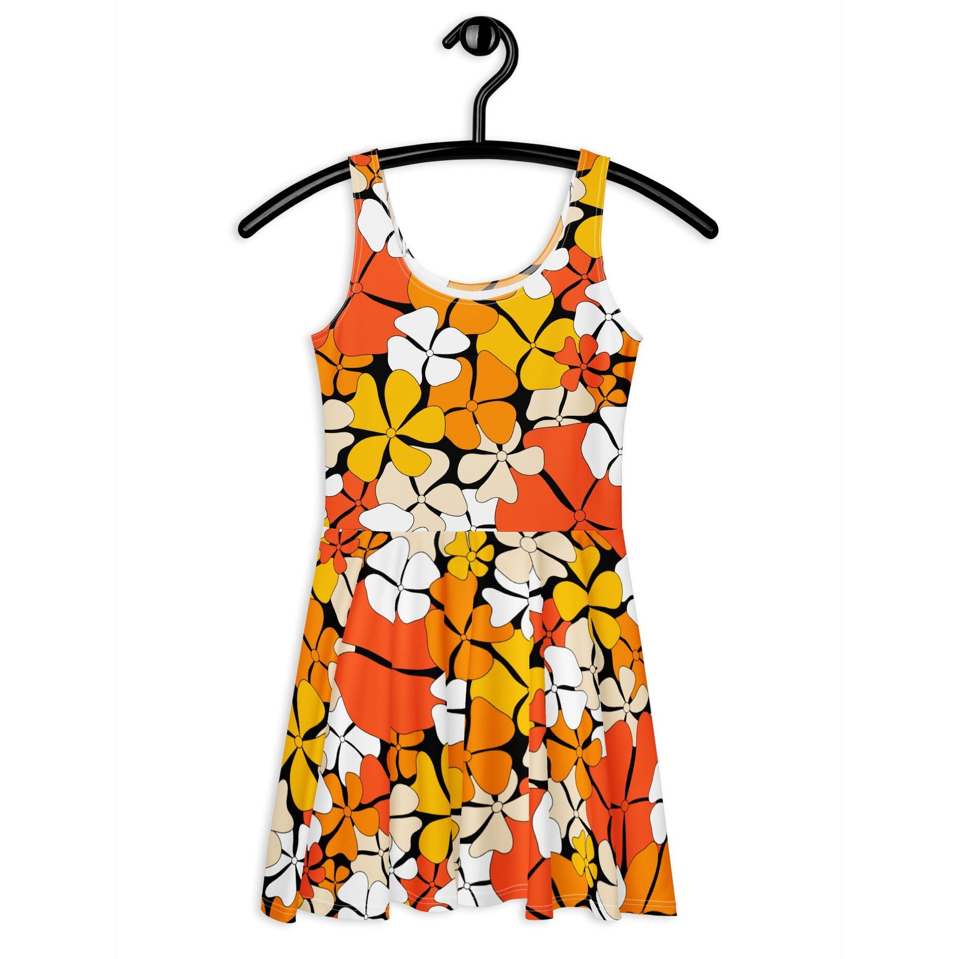 Skater Dress - ADELIE orange - Wild Floral Print
