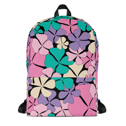 Backpack - ADELIE pink mint - Wild Floral Print