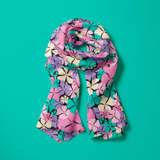 Scarf - ADELIE pink mint - Wild floral print