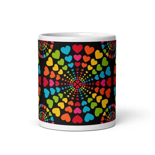 Mug - ALL HEARTS MATTER black - Colorful Hearts in Circles