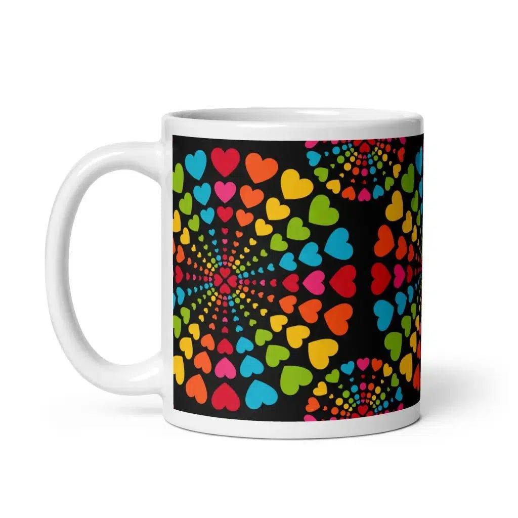 Mug - ALL HEARTS MATTER black - Colorful Hearts in Circles