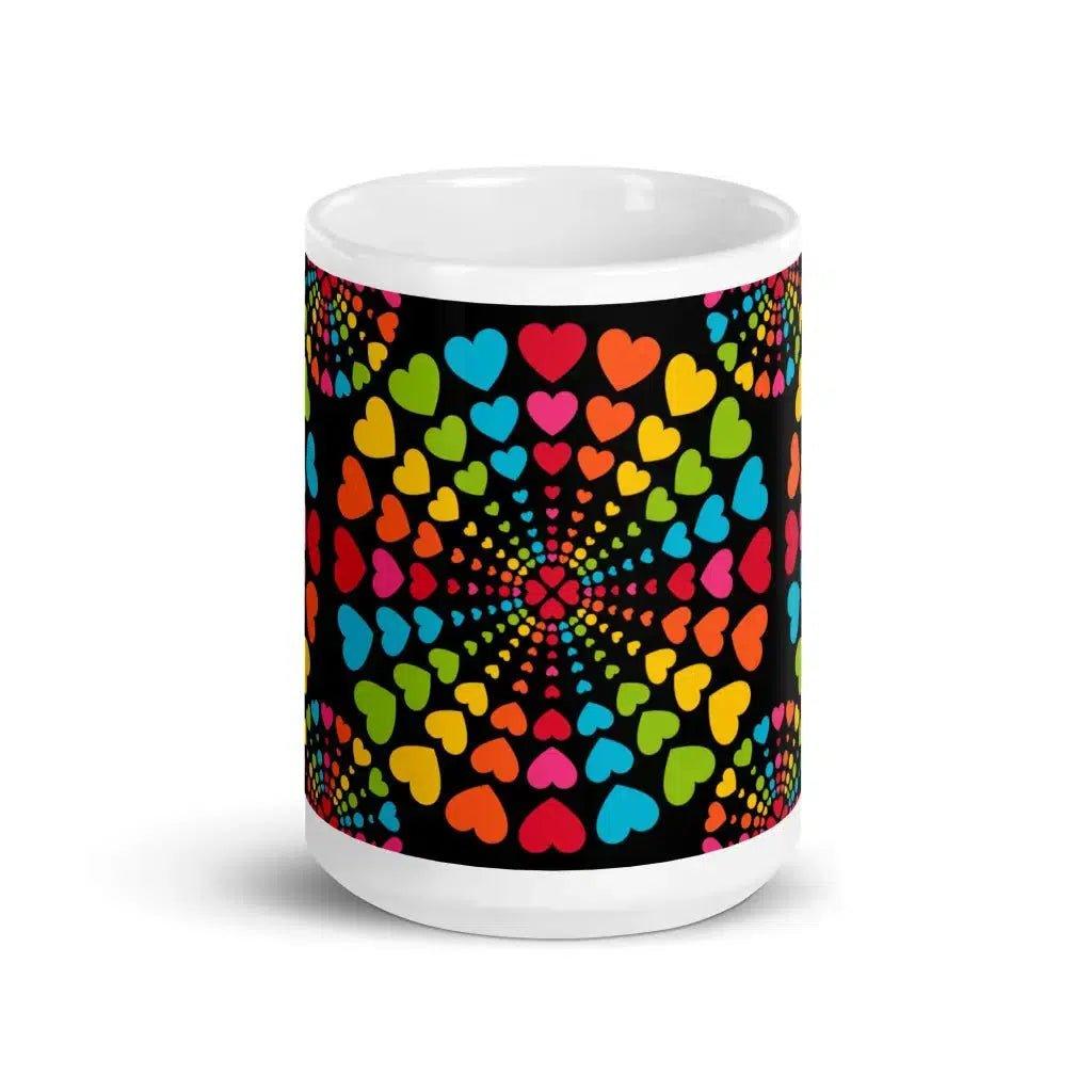 Mug - ALL HEARTS MATTER black - Colorful Hearts in Circles