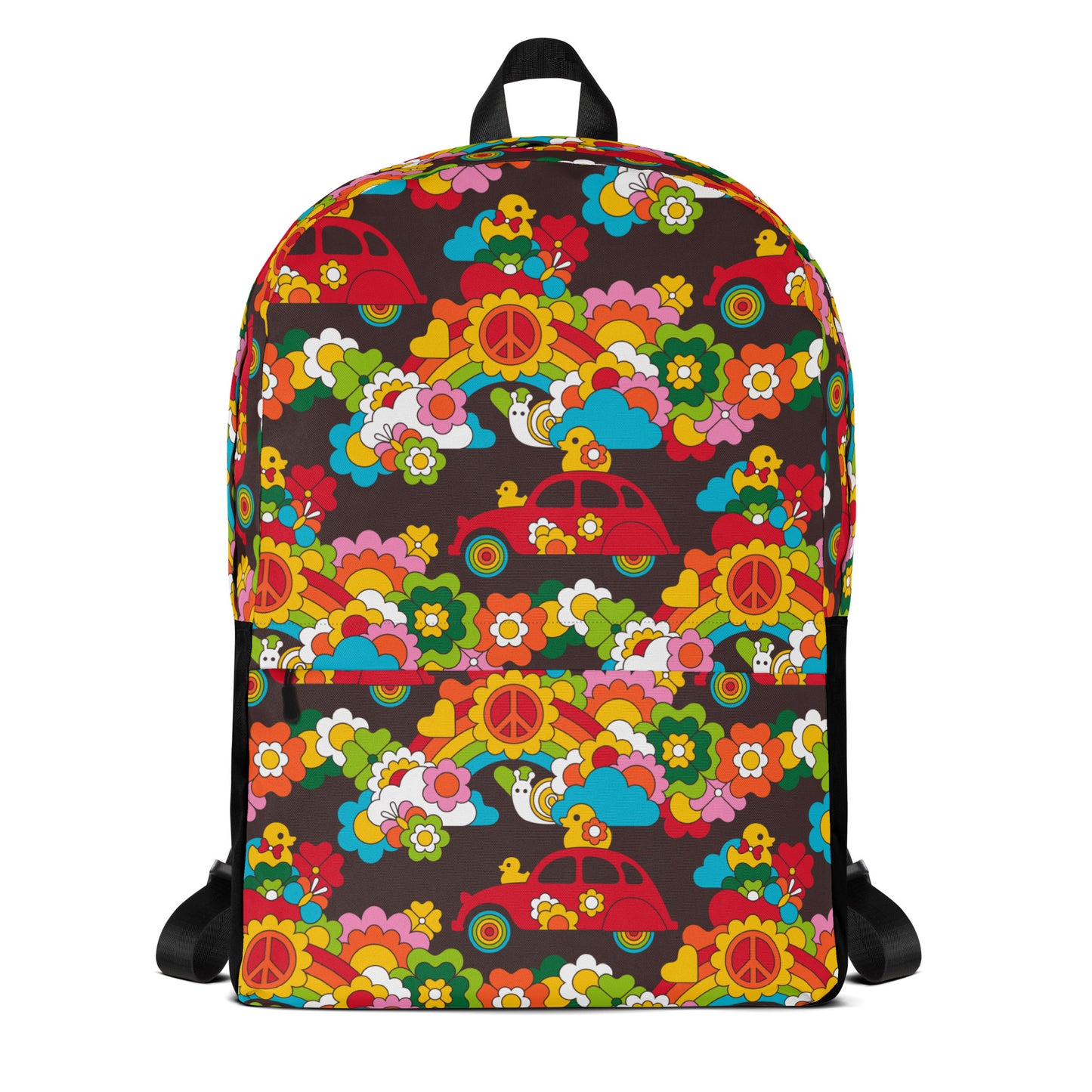 Backpack - DUCKS AND PEACE rainbow - Hippie roadtrip print Default Title