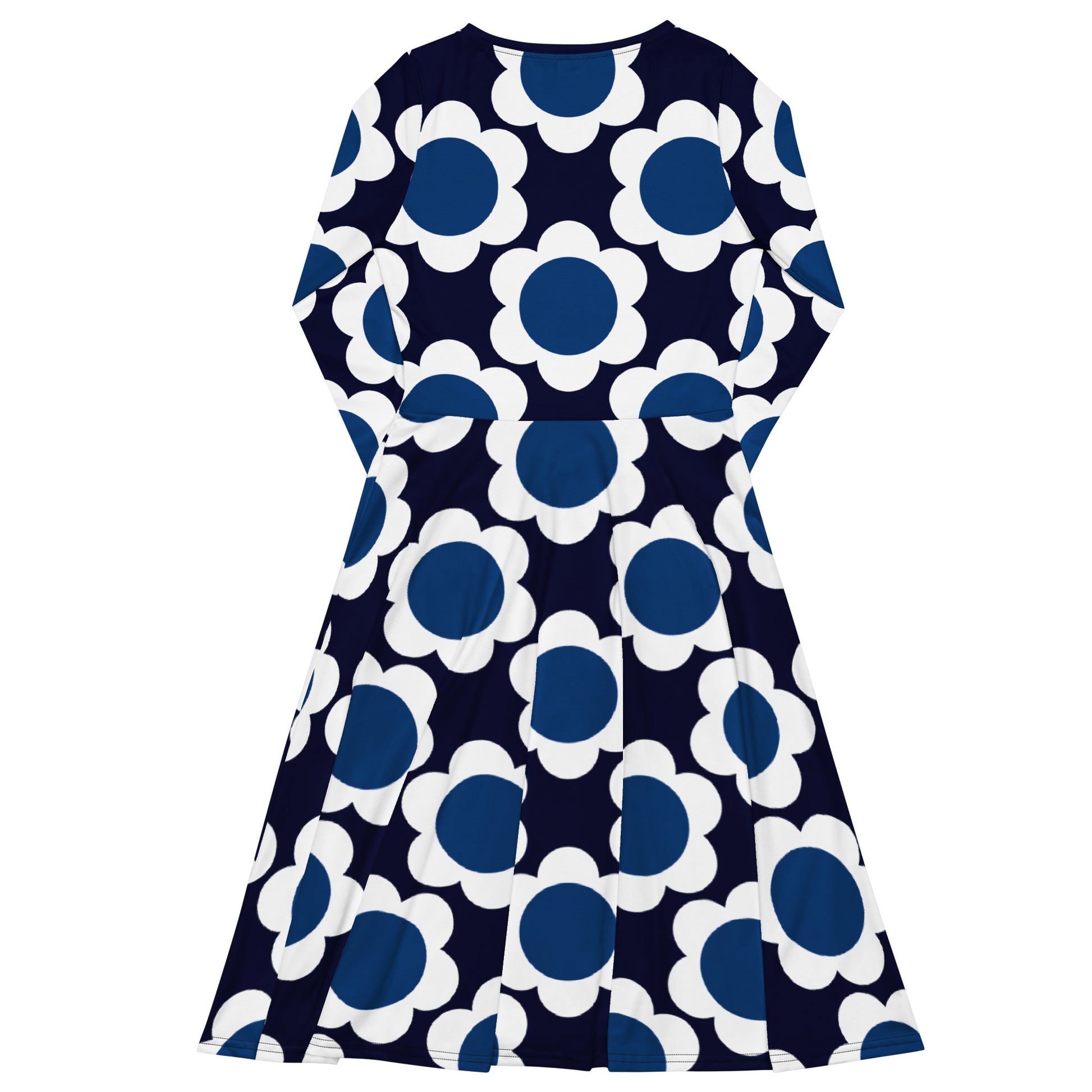 Midi dress - ELLIE blue white - Classic floral print