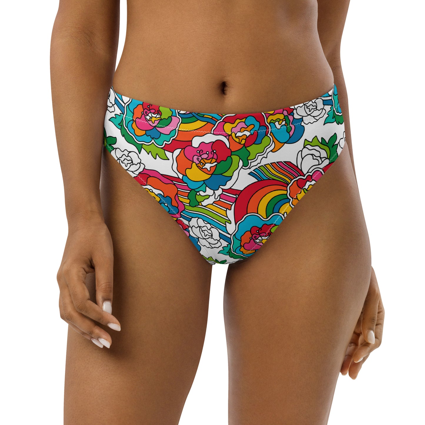 Bikini bottom - RAINBOW-NEL - Joyful rainbow print 3XL