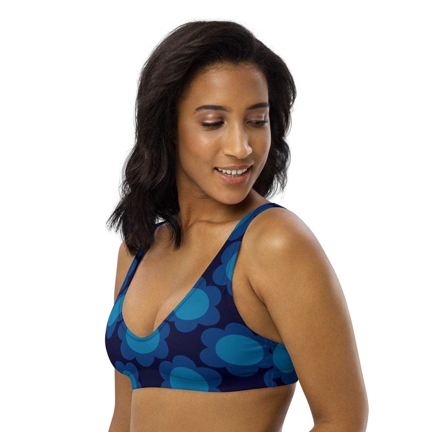 Bikini top - ELLIE dark blue - Classic floral print