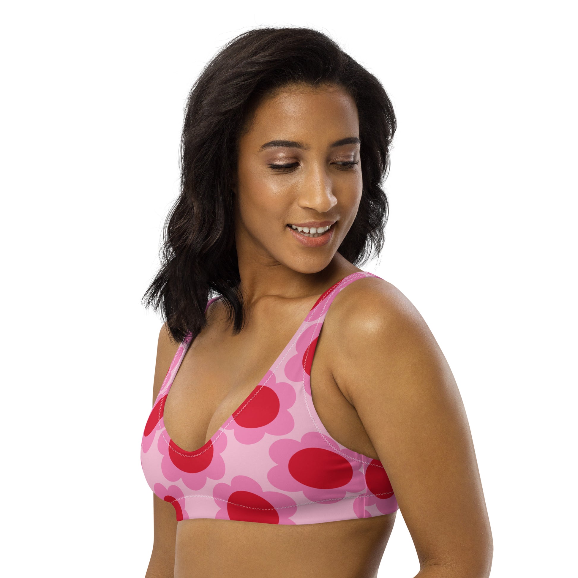 Bikini top - ELLIE red - Classic floral print