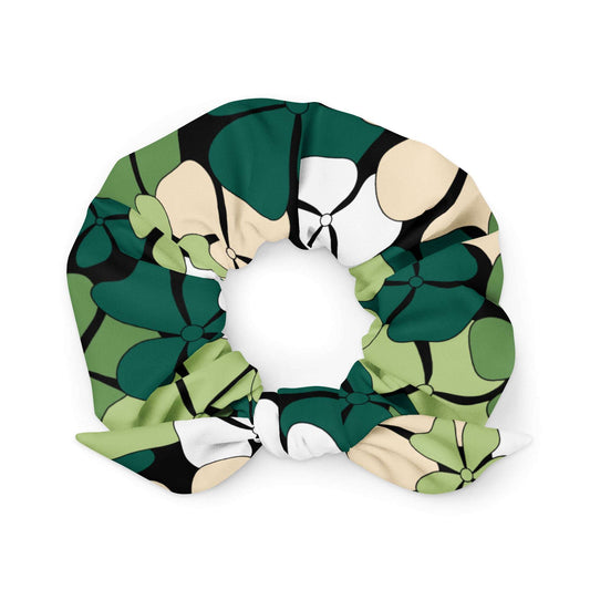 Scrunchie - ADELIE green - Wild Floral Print