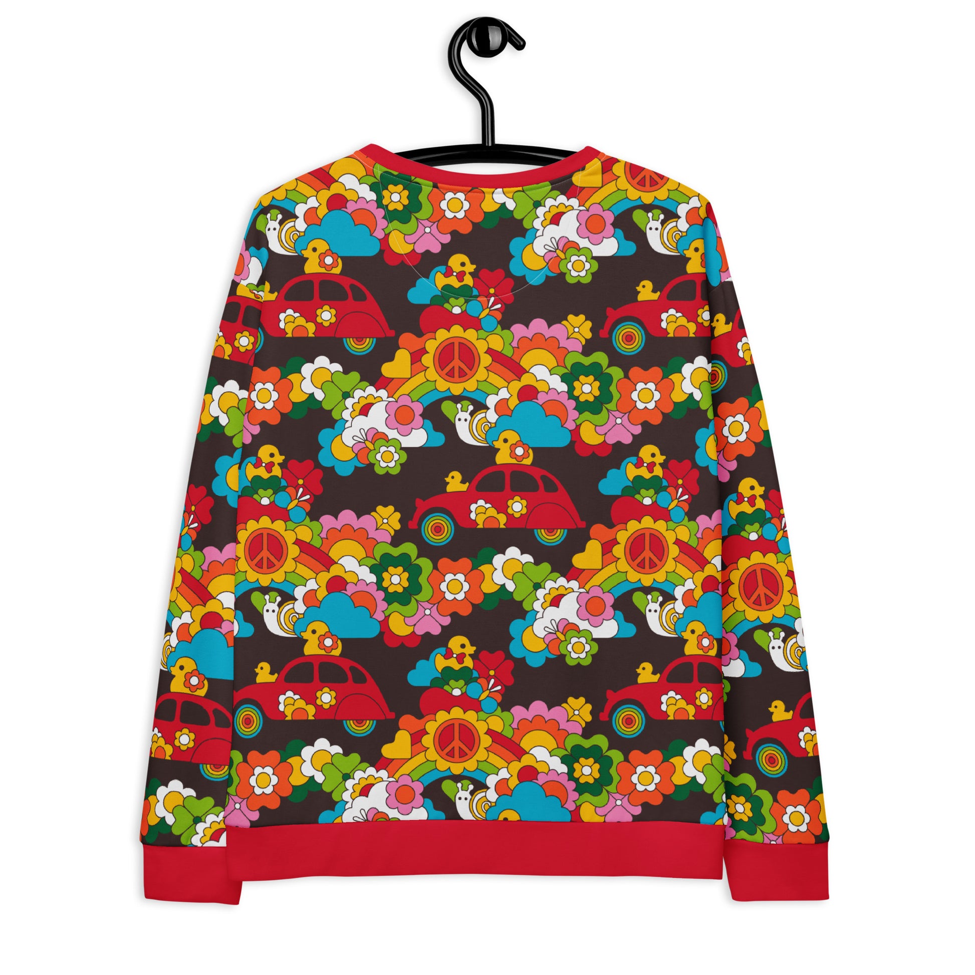 Sweatshirt - DUCKS AND PEACE rainbow - Hippie roadtrip print